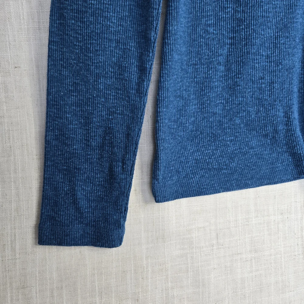 Sonoma Life & Style Women's Long Sleeve 3/4 Ribbed Tee in Blue Size XS - Picture 3 of 9